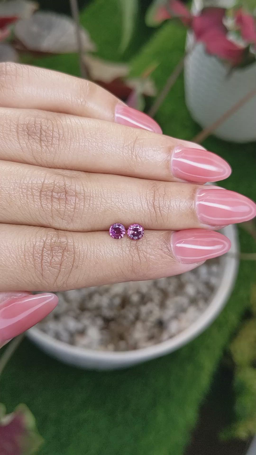 0.80&nbsp;Ct.Tw.Total Carat Weight Pink Spinel Pair from Ceylon (Sri Lanka) Size Video