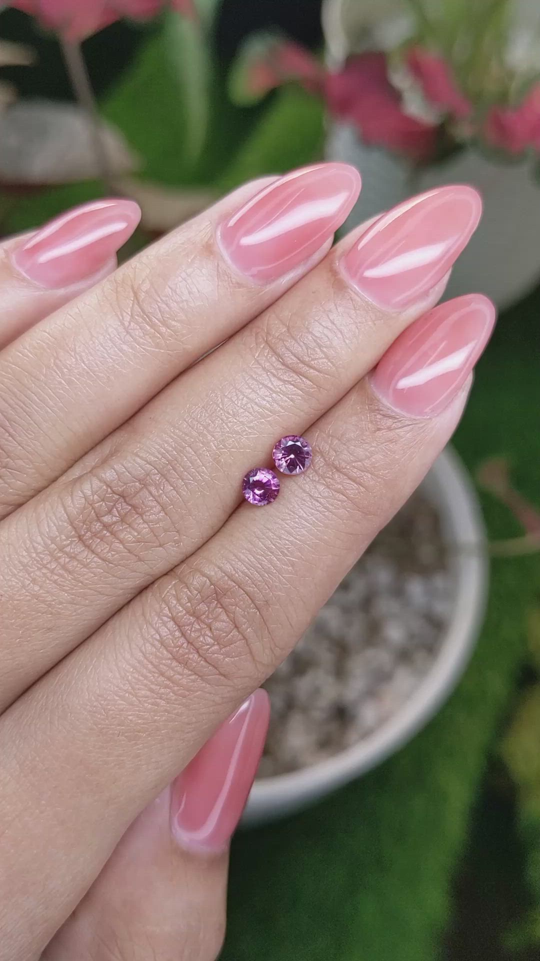 0.80&nbsp;Ct.Tw.Total Carat Weight Pink Spinel Pair from Ceylon (Sri Lanka) Size Video