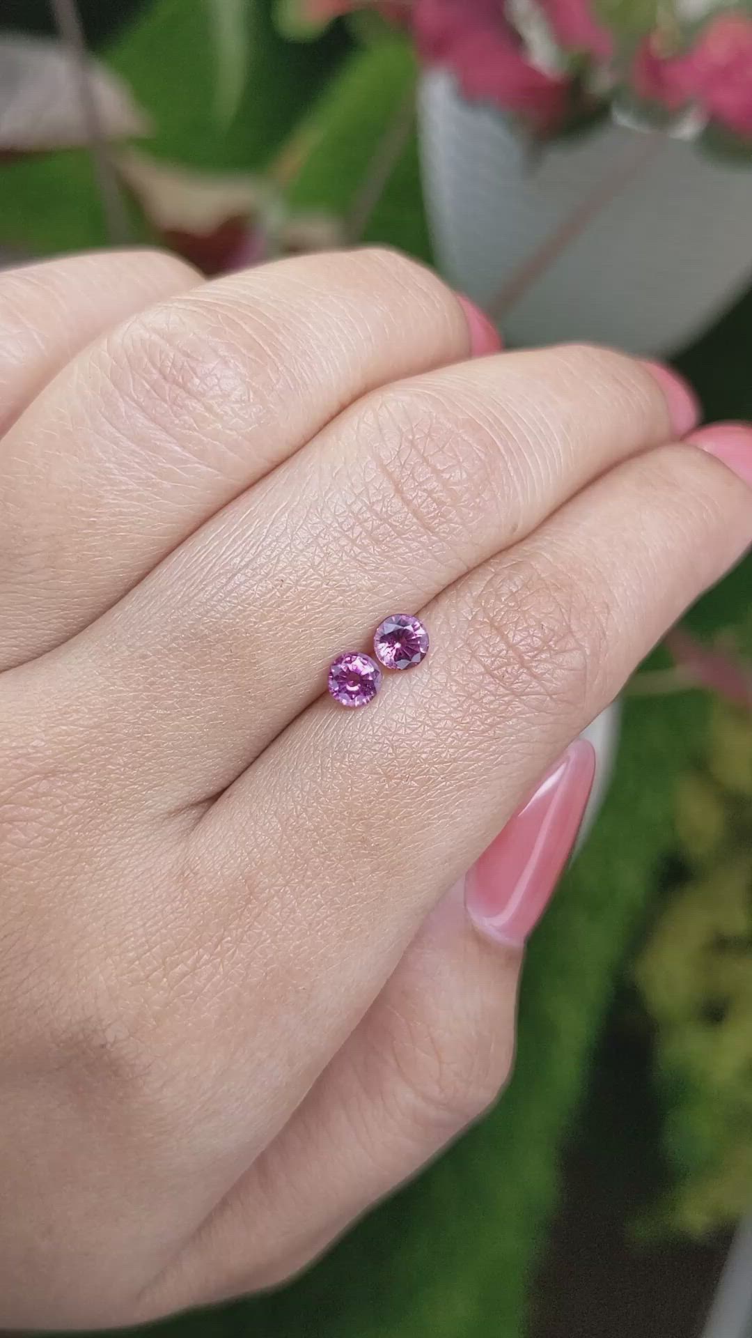 0.80&nbsp;Ct.Tw.Total Carat Weight Pink Spinel Pair from Ceylon (Sri Lanka) Size Video