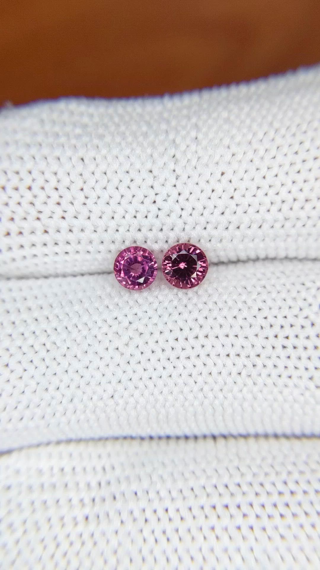 0.80&nbsp;Ct.Tw.Total Carat Weight Pink Spinel Pair from Ceylon (Sri Lanka) Size Video