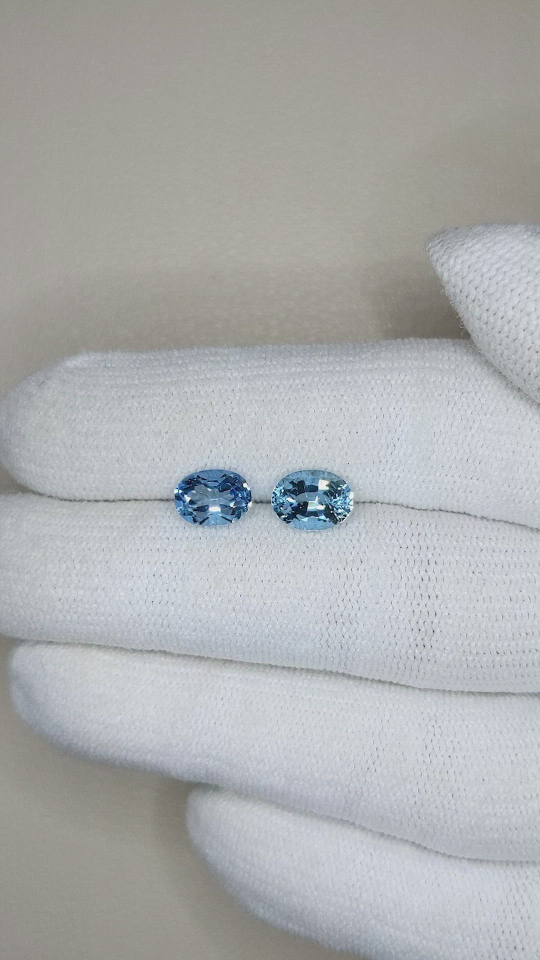 1.81&nbsp;Ct.Tw.Total Carat Weight Blue Aquamarine Pair from Brazil Size Video