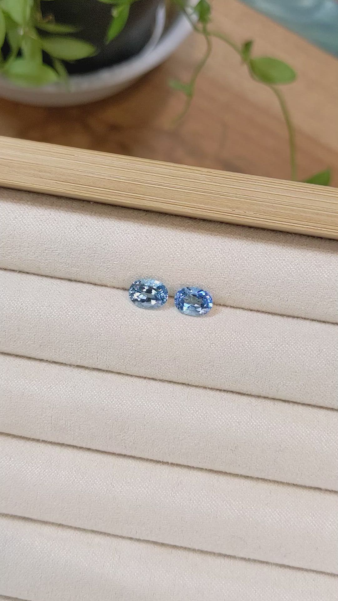 1.81&nbsp;Ct.Tw.Total Carat Weight Blue Aquamarine Pair from Brazil Size Video