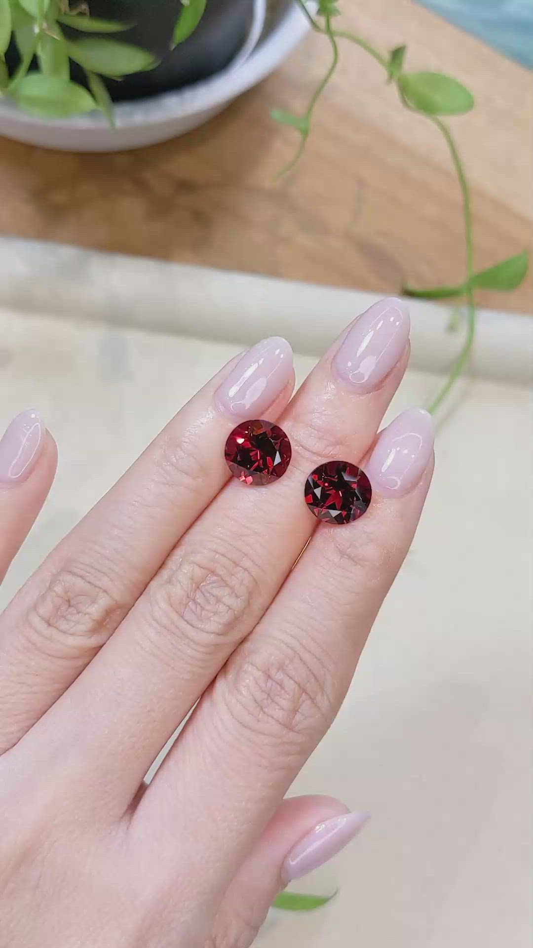 8.21&nbsp;Ct.Tw.Total Carat Weight Red Garnet Pair from Tanzania Size Video