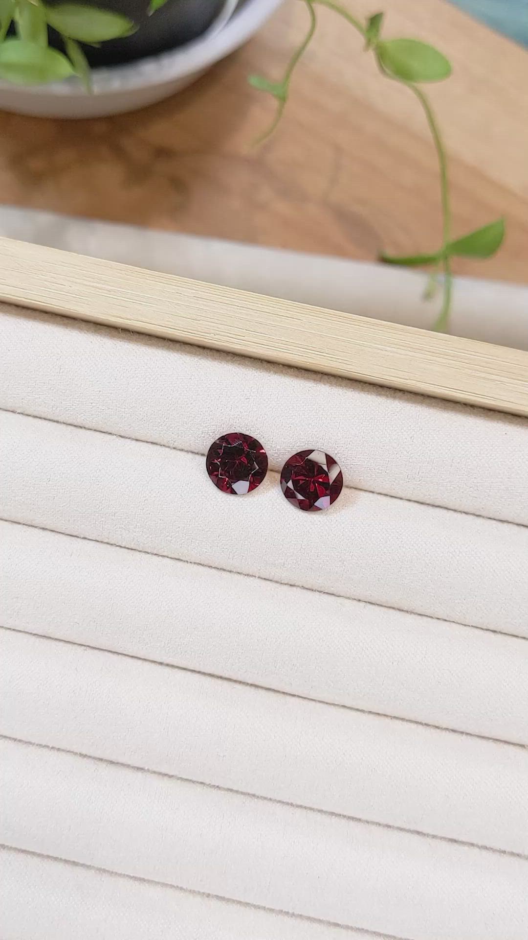 5.96&nbsp;Ct.Tw.Total Carat Weight Red Garnet Pair from Tanzania Size Video