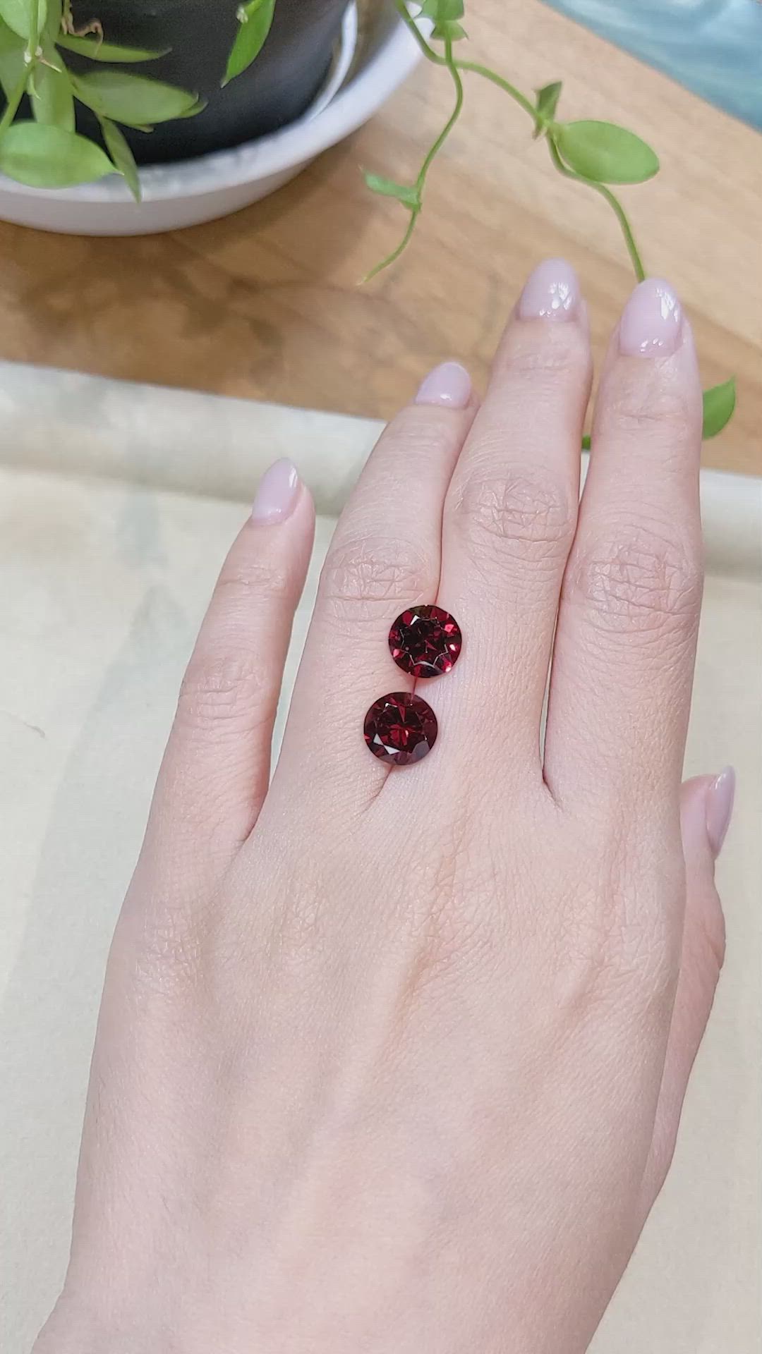 5.96&nbsp;Ct.Tw.Total Carat Weight Red Garnet Pair from Tanzania Size Video