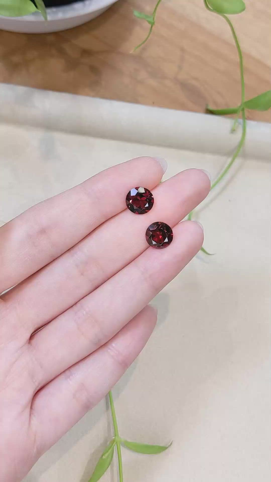 5.40&nbsp;Ct.Tw.Total Carat Weight Red Garnet Pair from Tanzania Size Video