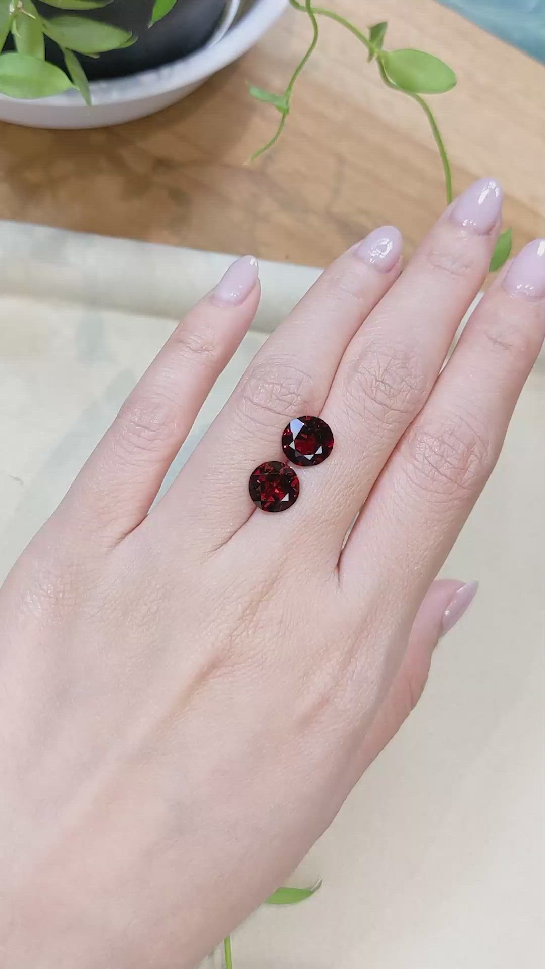 5.40&nbsp;Ct.Tw.Total Carat Weight Red Garnet Pair from Tanzania Size Video
