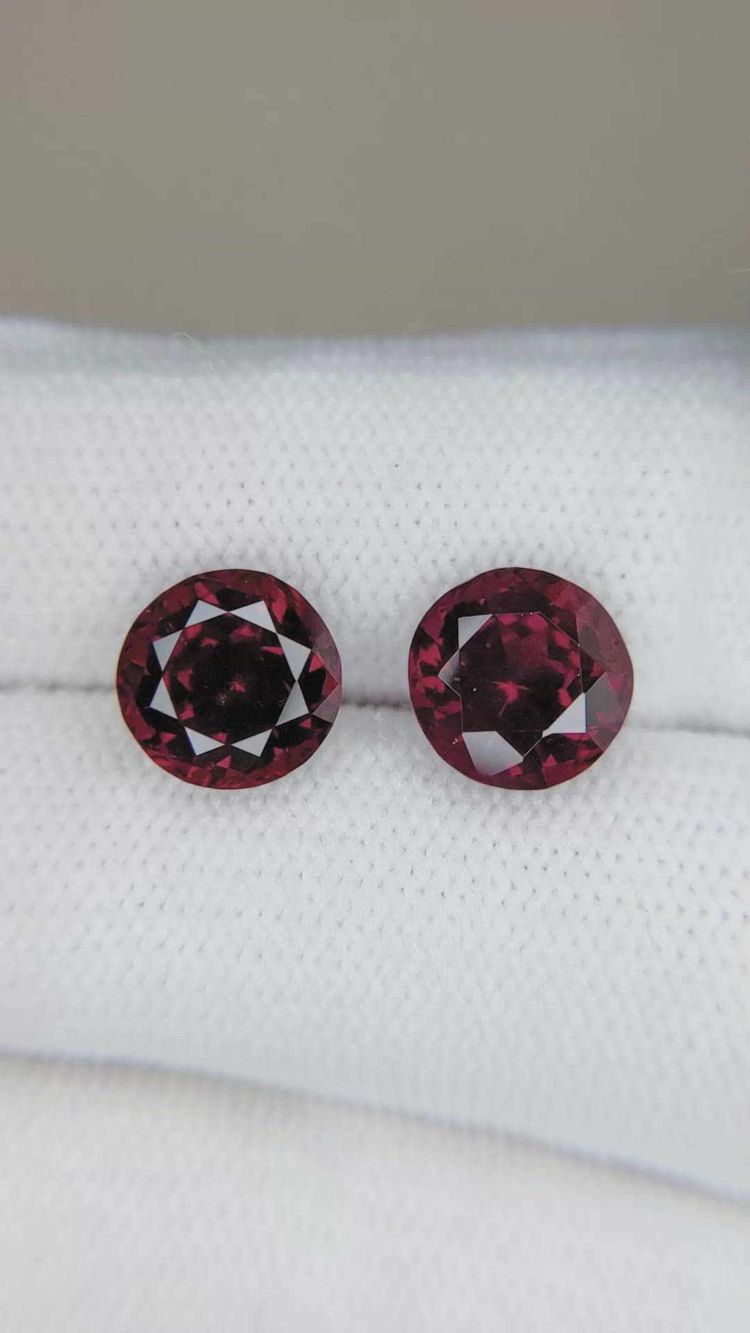 7.14 Ct.Tw.Total Carat Weight Pinkish Purple Rhodolite Garnet Pair from Tanzania Size Video