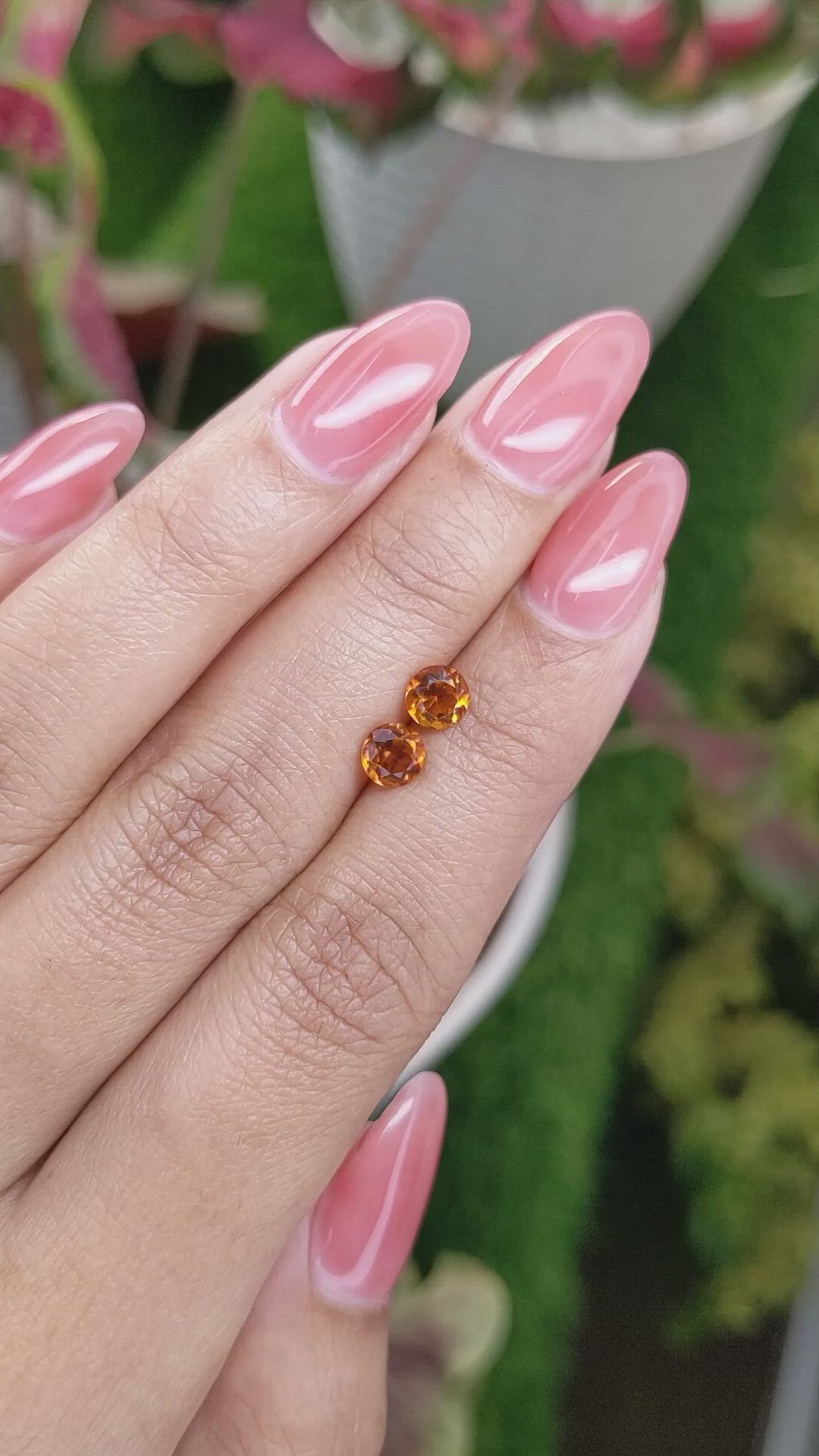 0.91&nbsp;Ct.Tw.Total Carat Weight Orange Madeira Citrine Pair from Brazil Size Video