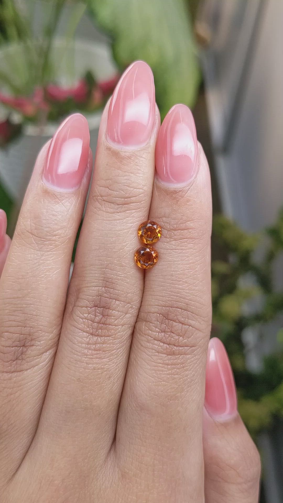 0.91&nbsp;Ct.Tw.Total Carat Weight Orange Madeira Citrine Pair from Brazil Size Video