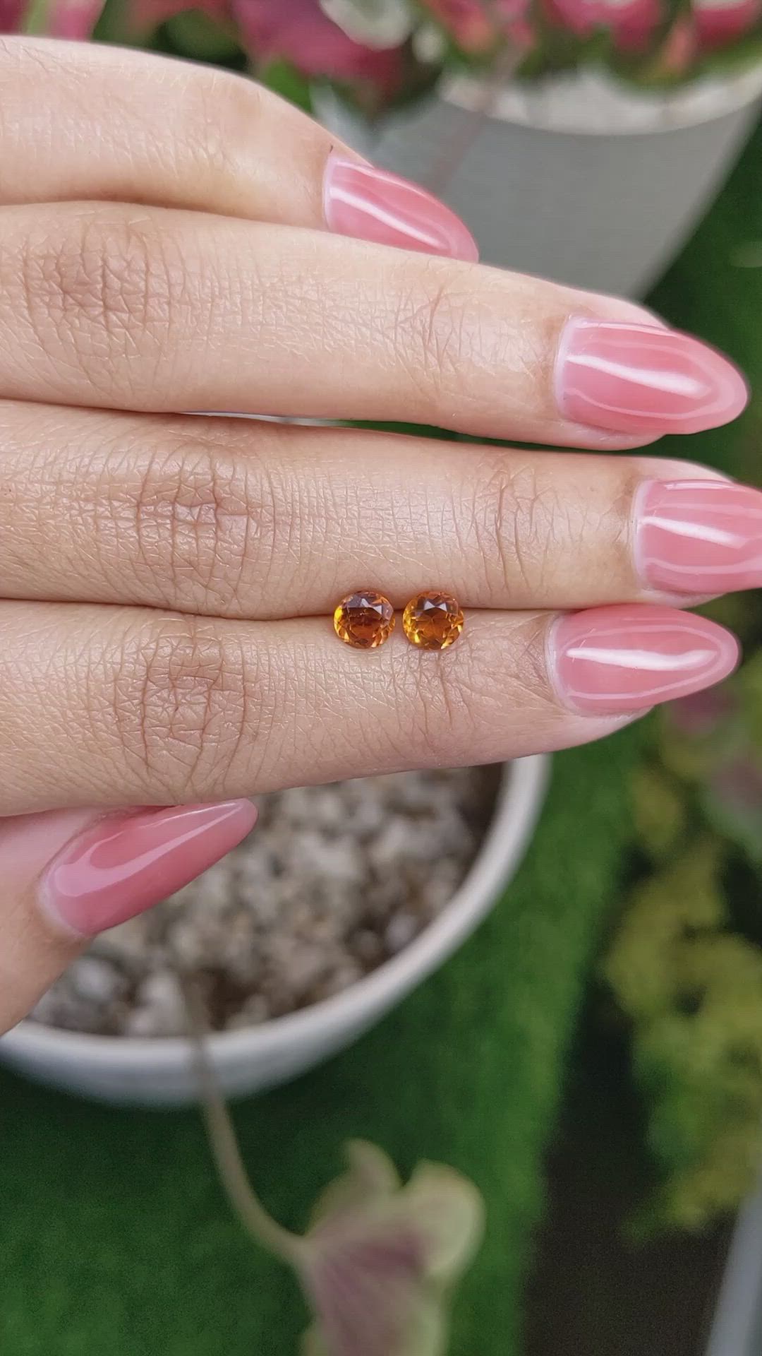 0.91&nbsp;Ct.Tw.Total Carat Weight Orange Madeira Citrine Pair from Brazil Size Video