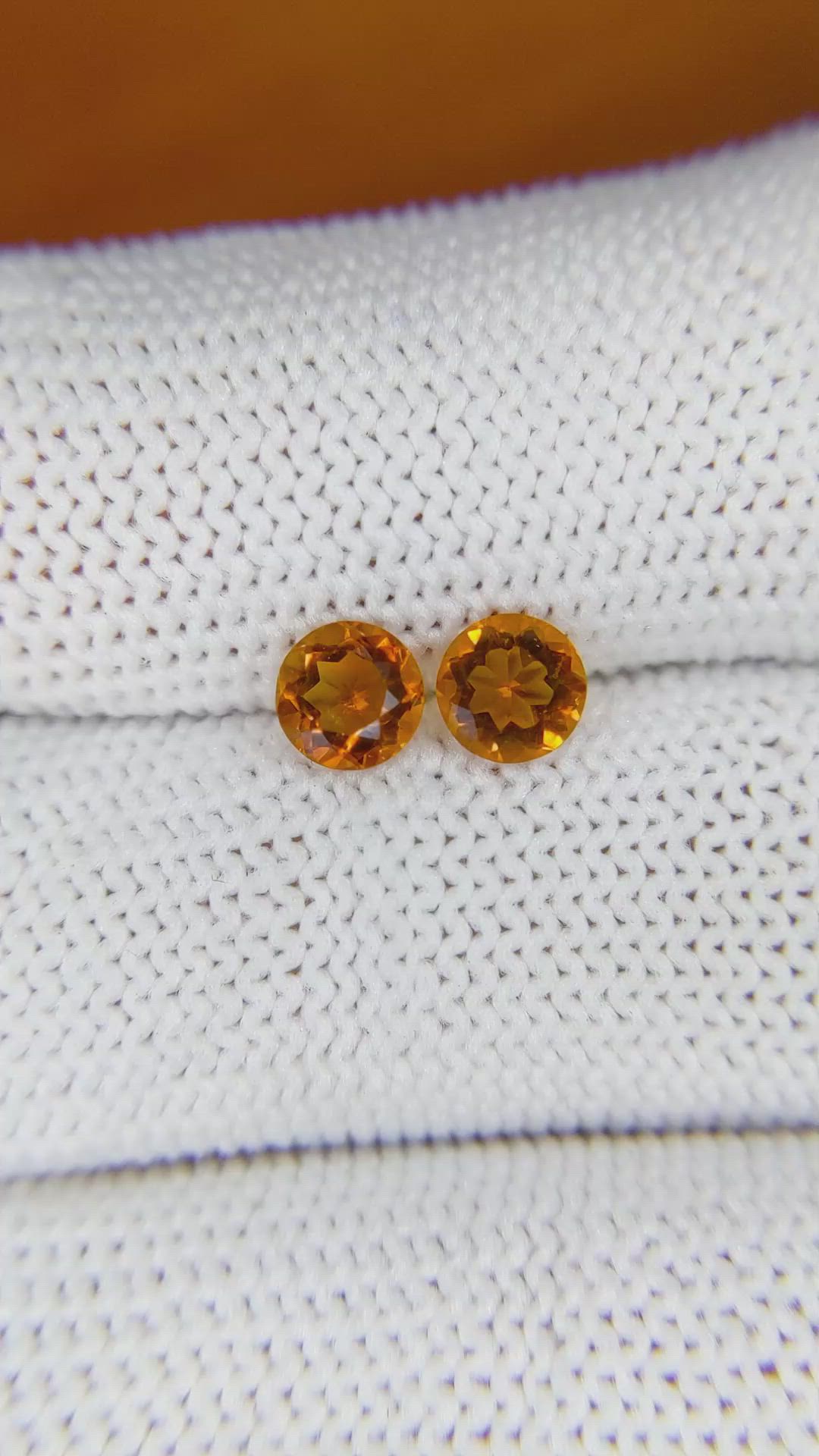 0.91&nbsp;Ct.Tw.Total Carat Weight Orange Madeira Citrine Pair from Brazil Size Video