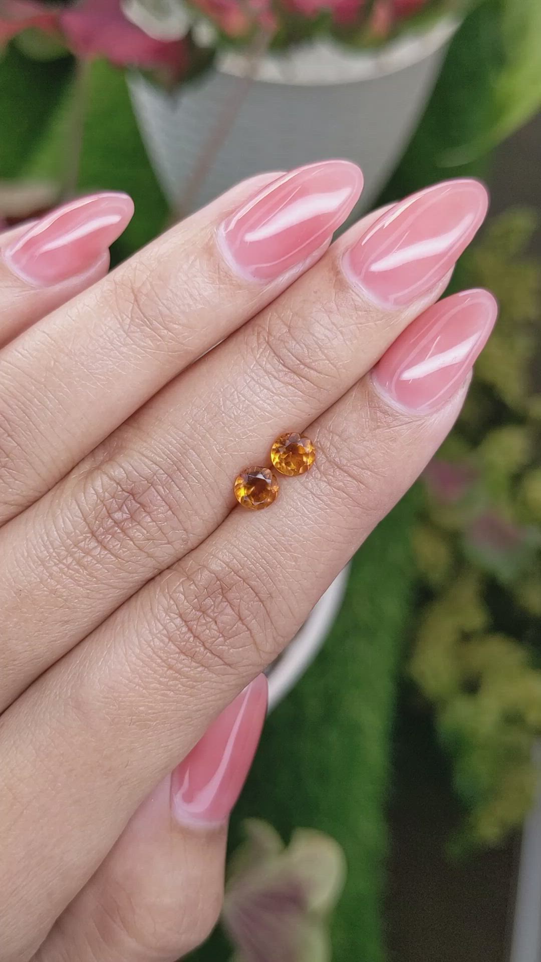 0.91&nbsp;Ct.Tw.Total Carat Weight Yellowish Orange Madeira Citrine Pair from Brazil Size Video