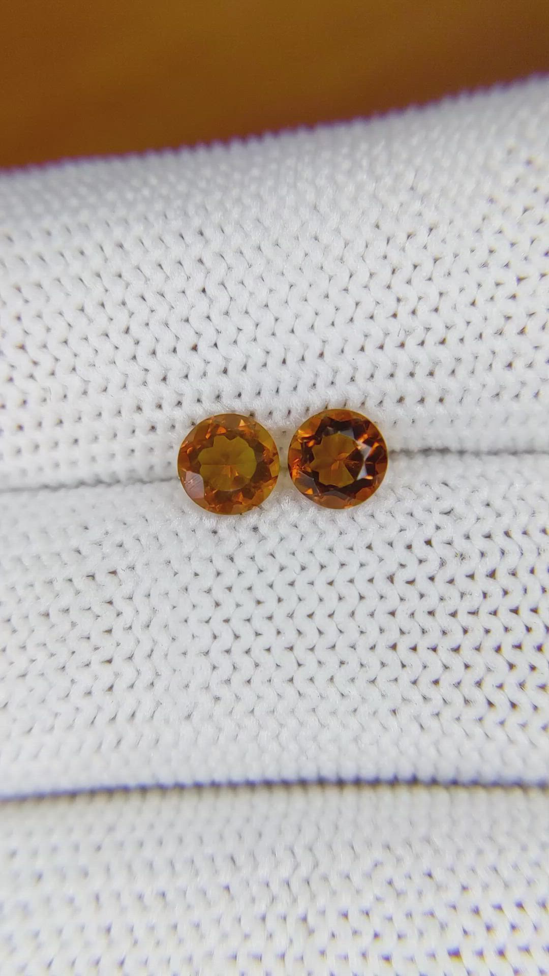 0.87&nbsp;Ct.Tw.Total Carat Weight Madeira Citrine Pair from Brazil Size Video