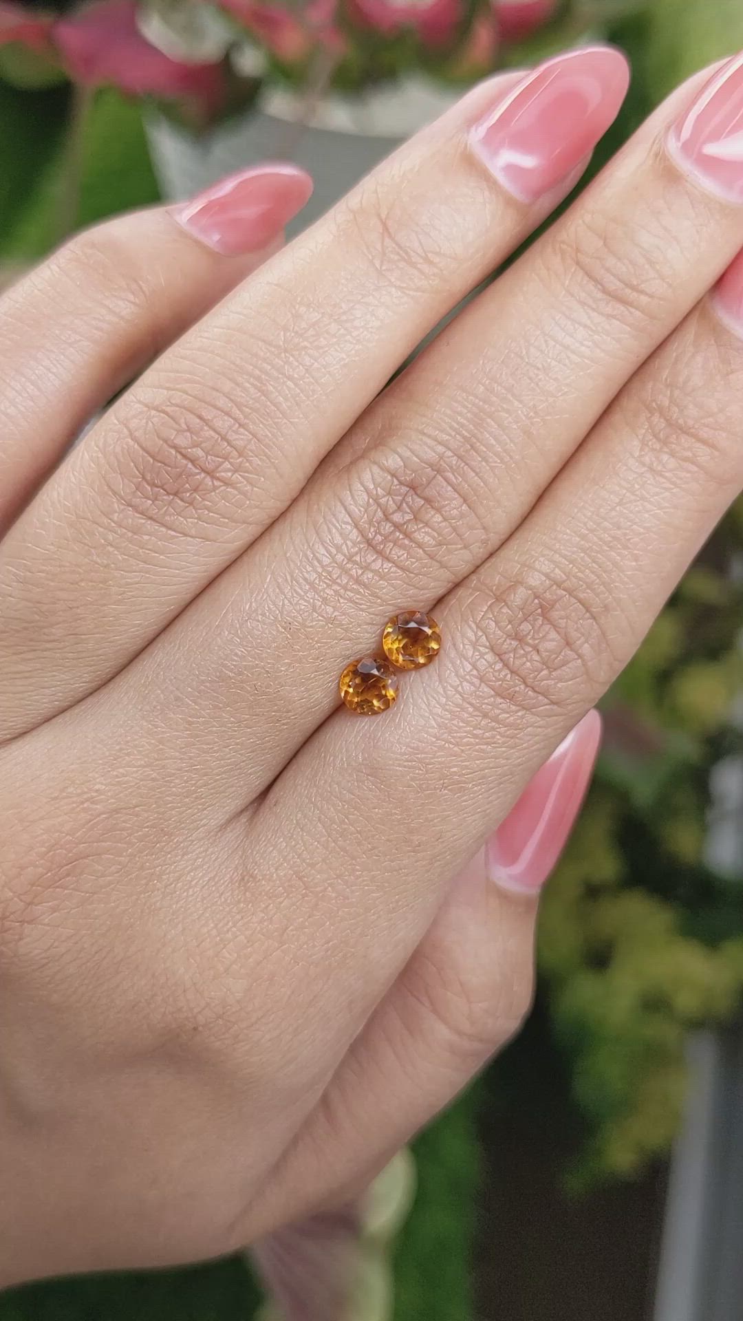 0.96&nbsp;Ct.Tw.Total Carat Weight Madeira Citrine Pair from Brazil Size Video