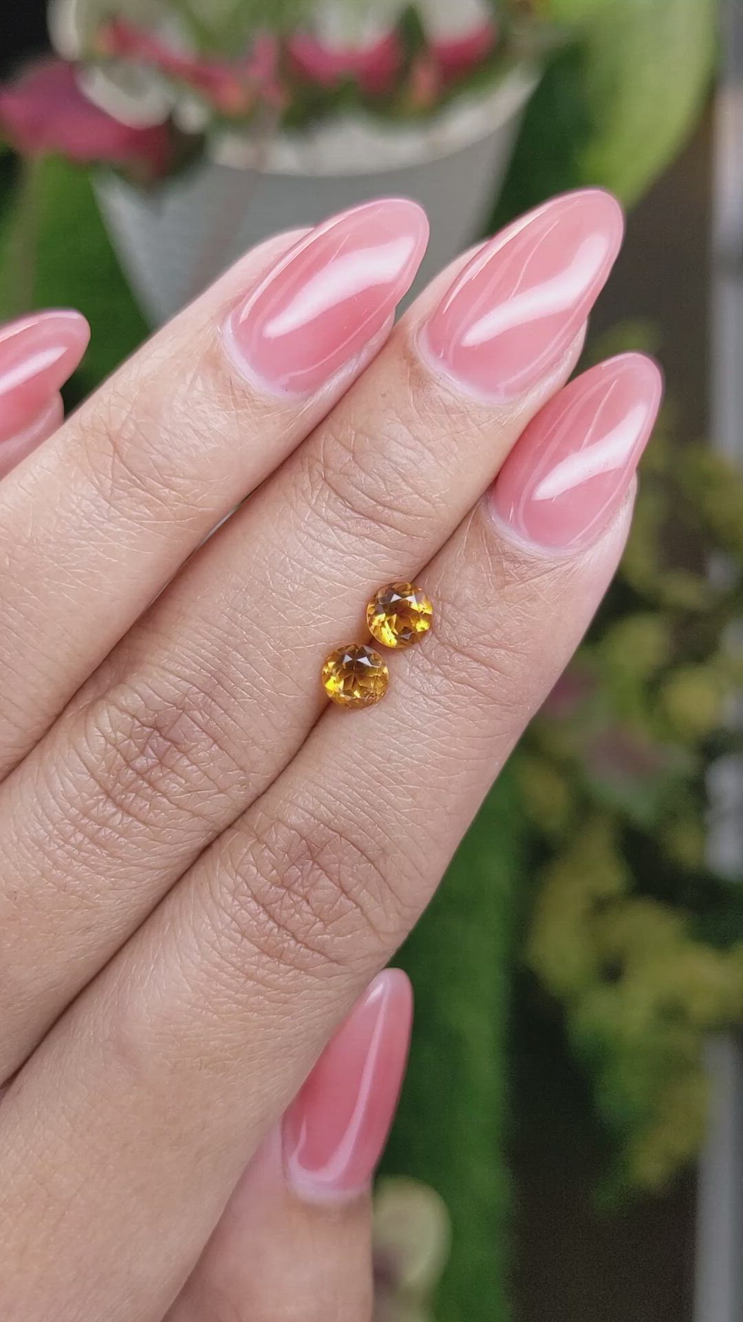 0.99&nbsp;Ct.Tw.Total Carat Weight Madeira Citrine Pair from Brazil Size Video