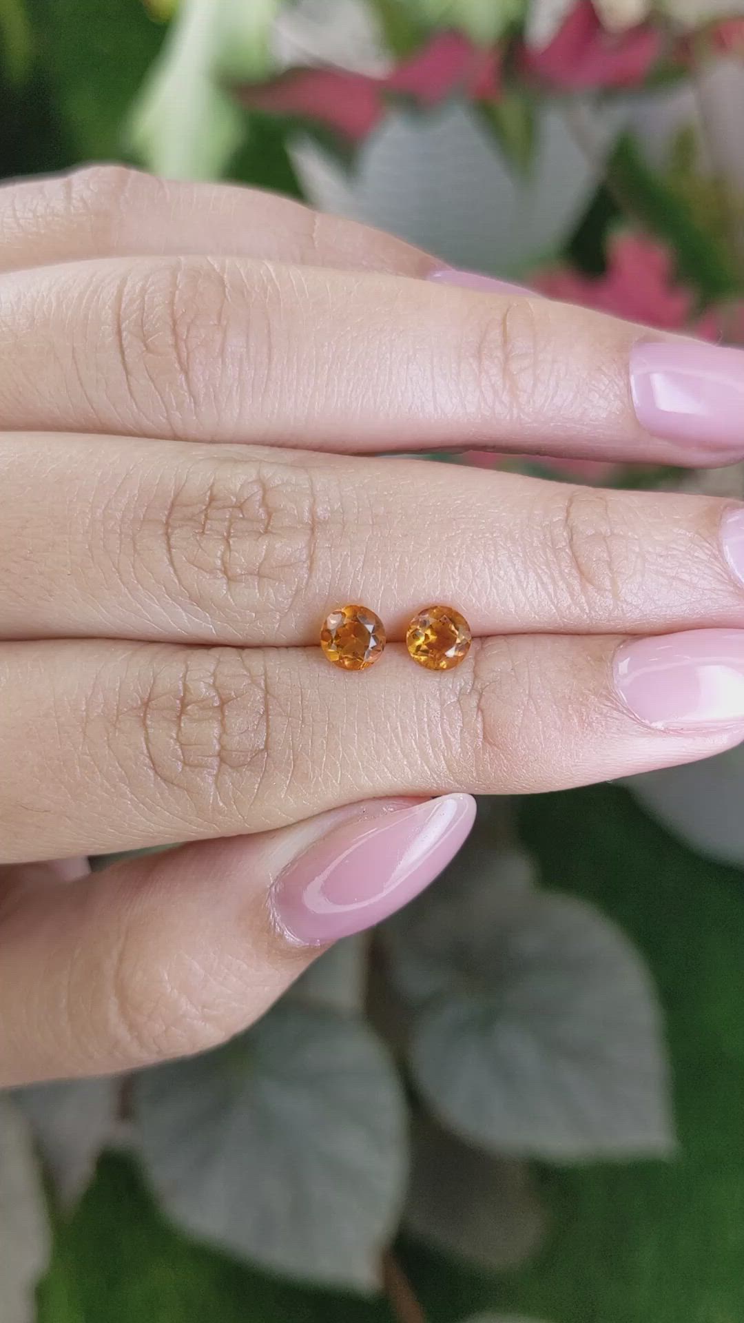 0.95&nbsp;Ct.Tw.Total Carat Weight Madeira Citrine Pair from Brazil Size Video