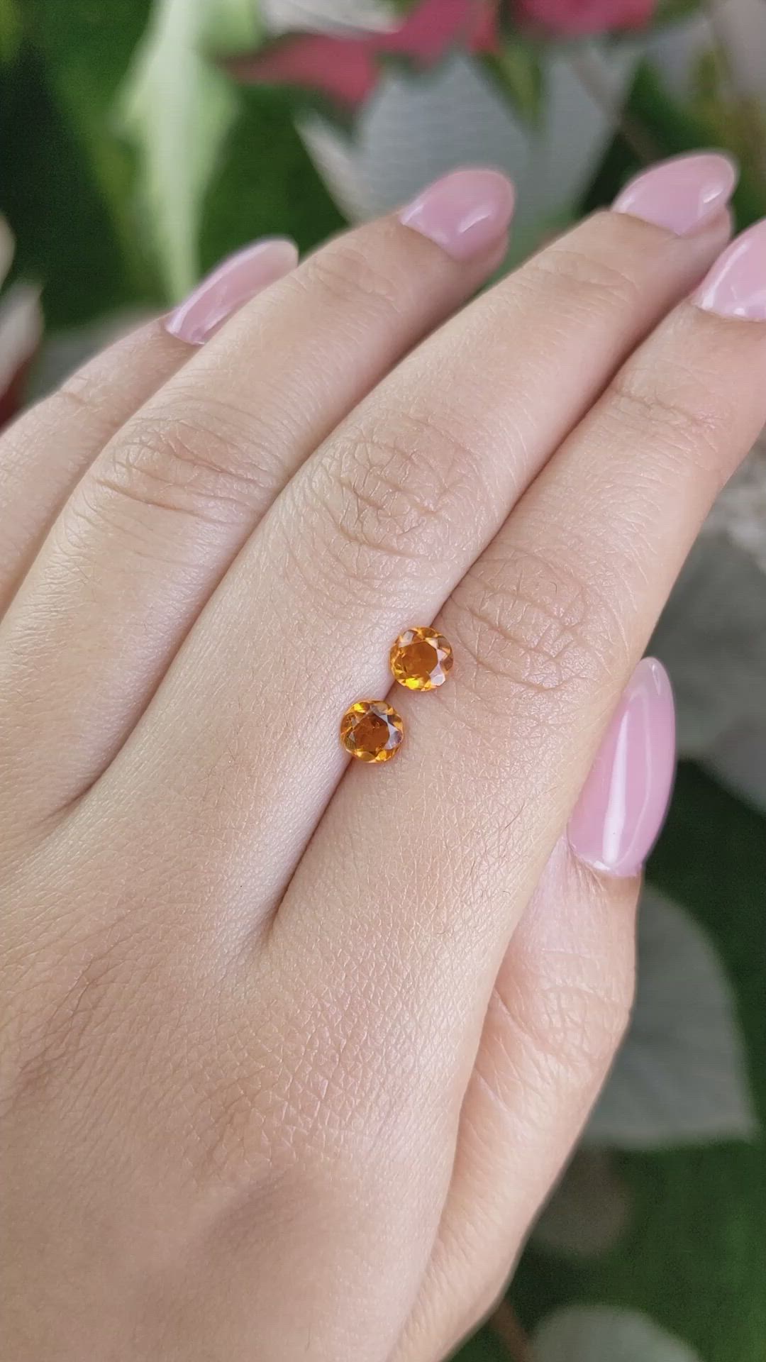 0.78&nbsp;Ct.Tw.Total Carat Weight Yellowish Orange Madeira Citrine Pair from Brazil Size Video