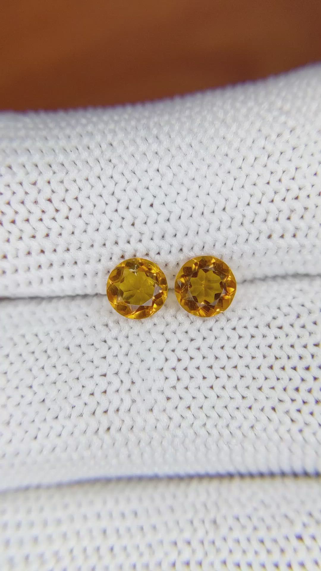 0.78&nbsp;Ct.Tw.Total Carat Weight Yellowish Orange Madeira Citrine Pair from Brazil Size Video