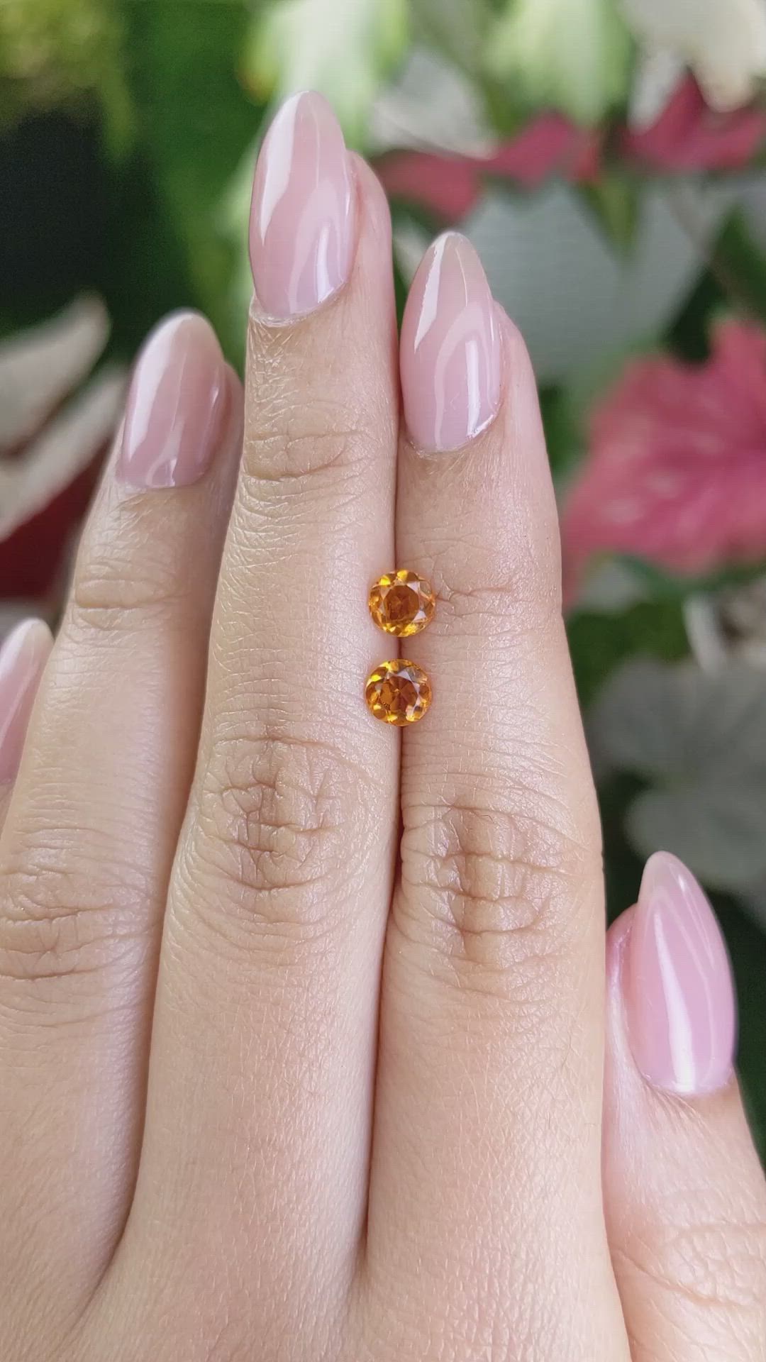 0.78&nbsp;Ct.Tw.Total Carat Weight Yellowish Orange Madeira Citrine Pair from Brazil Size Video