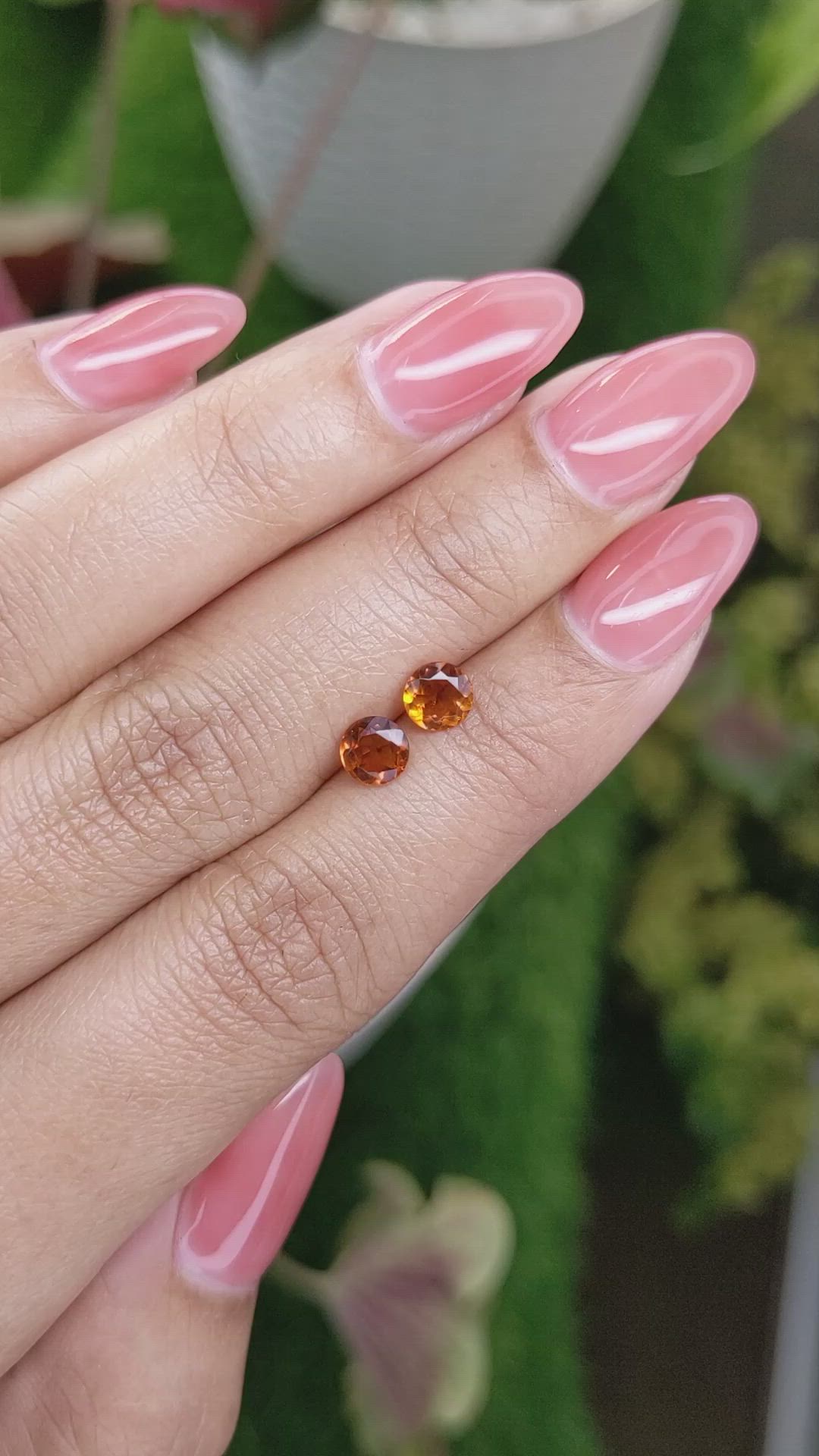 0.79 Ct.Tw.Total Carat Weight Orange Madeira Citrine Pair from Brazil Size Video
