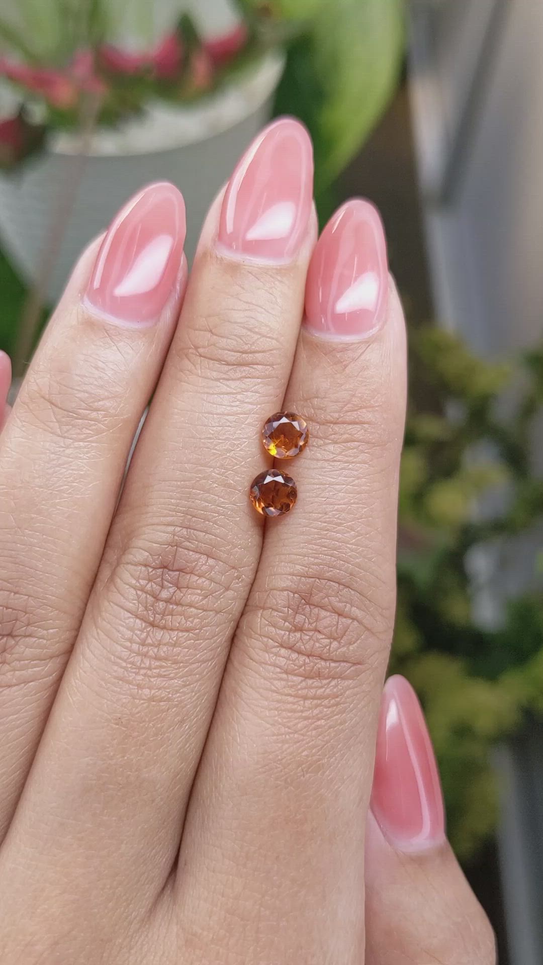 0.79 Ct.Tw.Total Carat Weight Orange Madeira Citrine Pair from Brazil Size Video