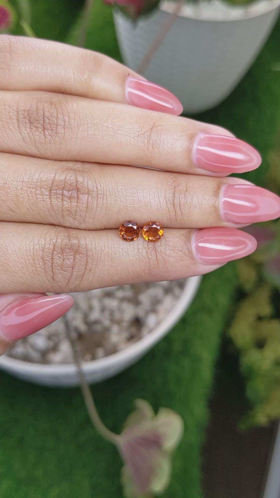 0.79 Ct.Tw.Total Carat Weight Orange Madeira Citrine Pair from Brazil Size Video