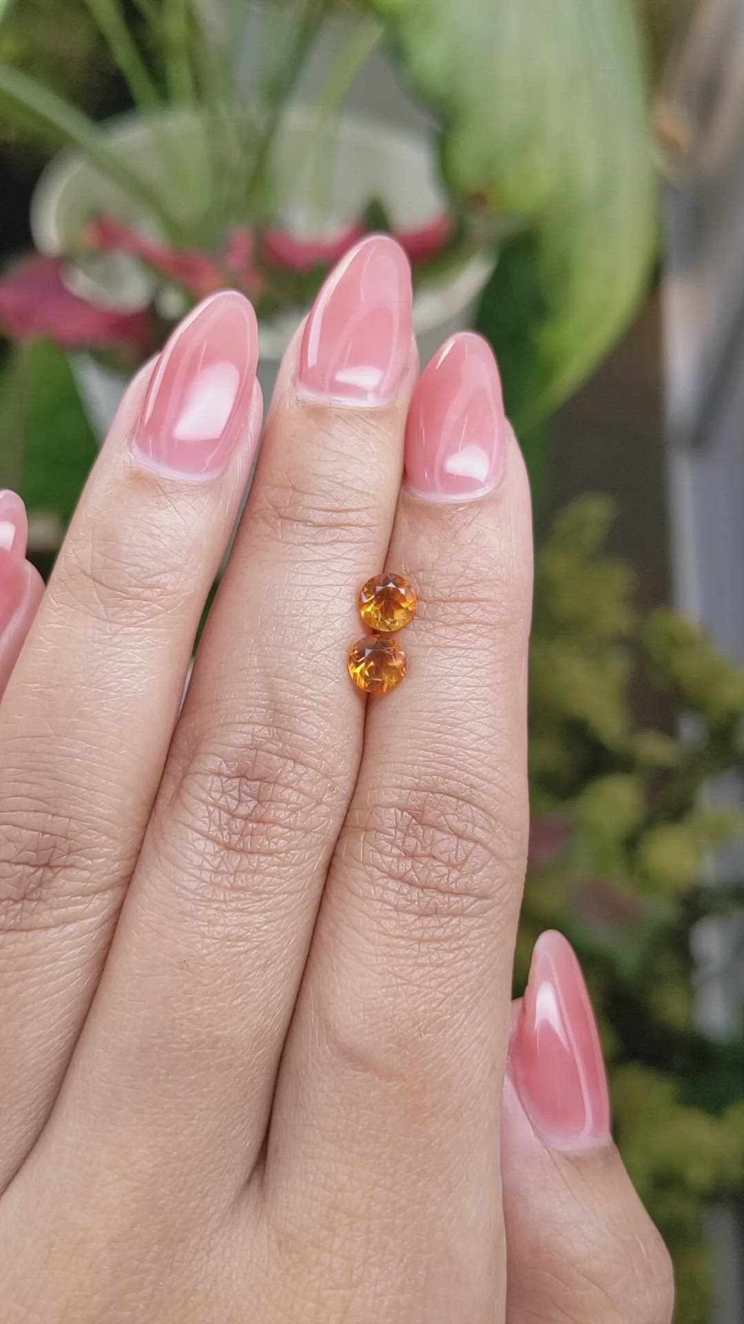 1.03&nbsp;Ct.Tw.Total Carat Weight Madeira Citrine Pair from Brazil Size Video