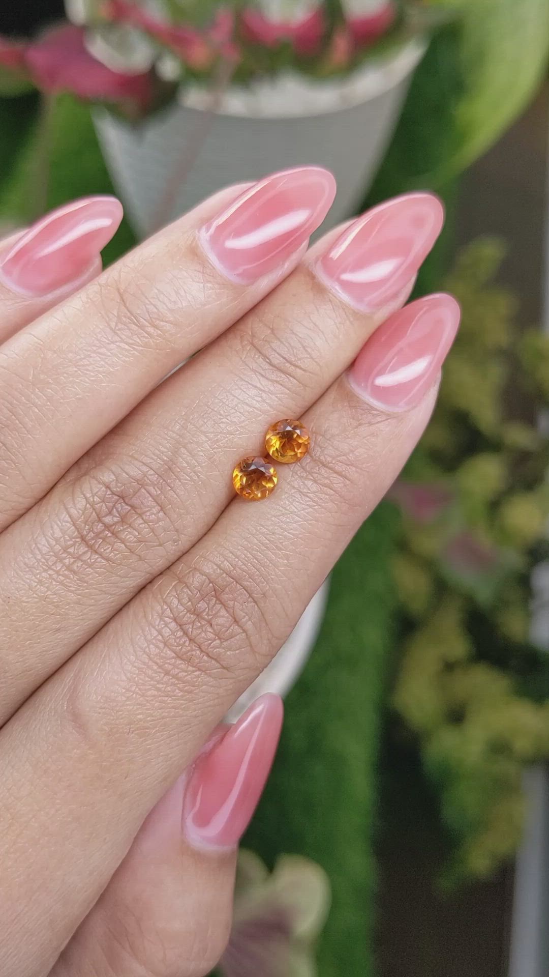 1.03&nbsp;Ct.Tw.Total Carat Weight Madeira Citrine Pair from Brazil Size Video