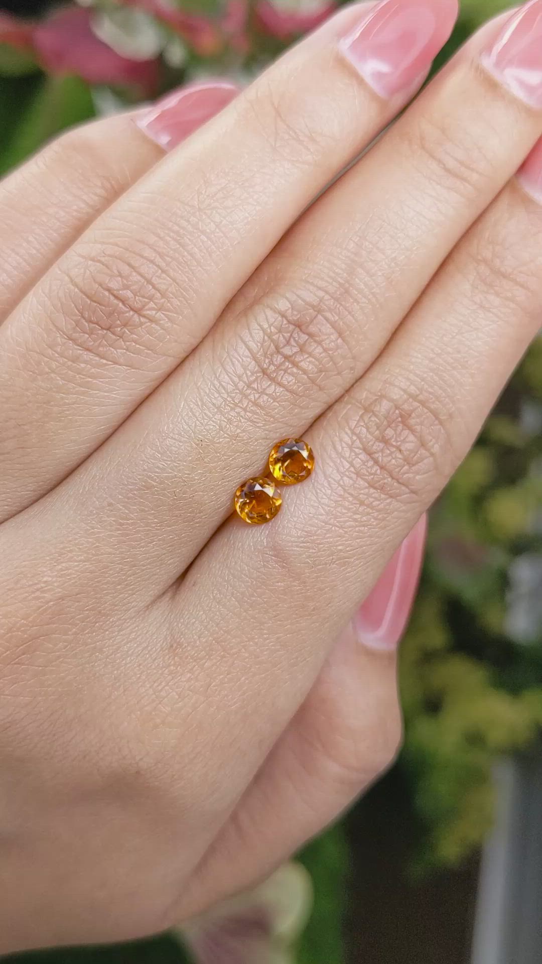 0.93&nbsp;Ct.Tw.Total Carat Weight Madeira Citrine Pair from Brazil Size Video