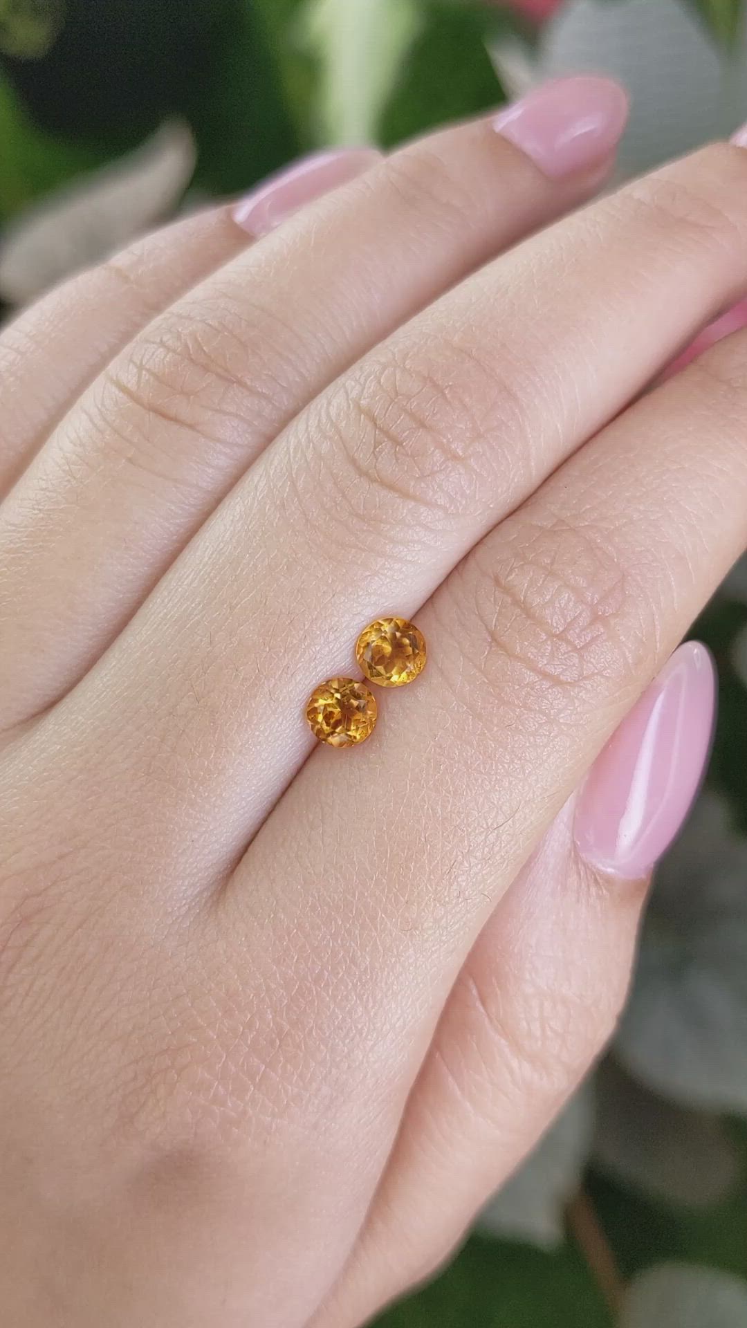 0.94 Ct.Tw.Total Carat Weight Madeira Citrine Pair from Brazil Size Video