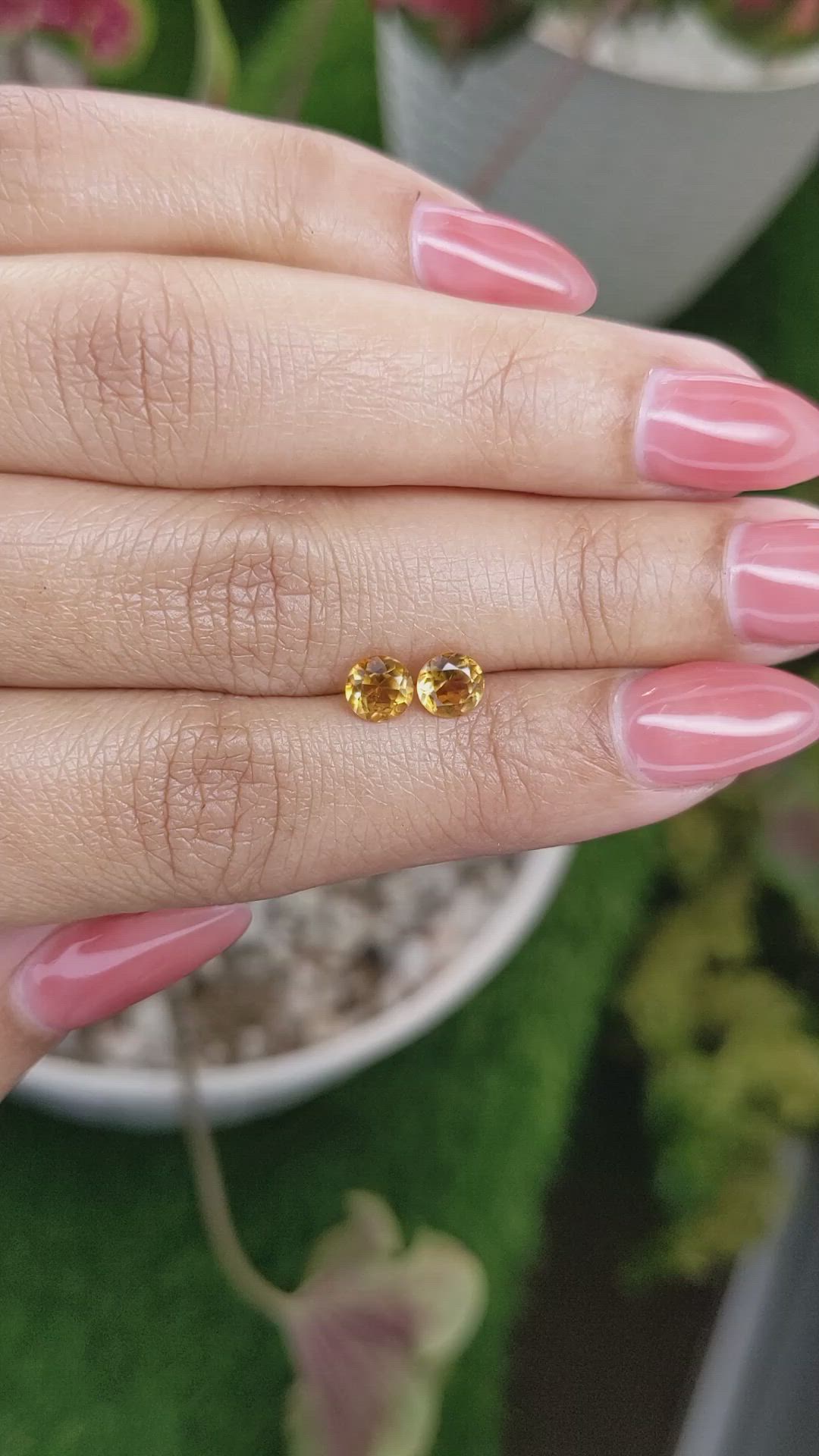 0.92 Ct.Tw.Total Carat Weight Madeira Citrine Pair from Brazil Size Video