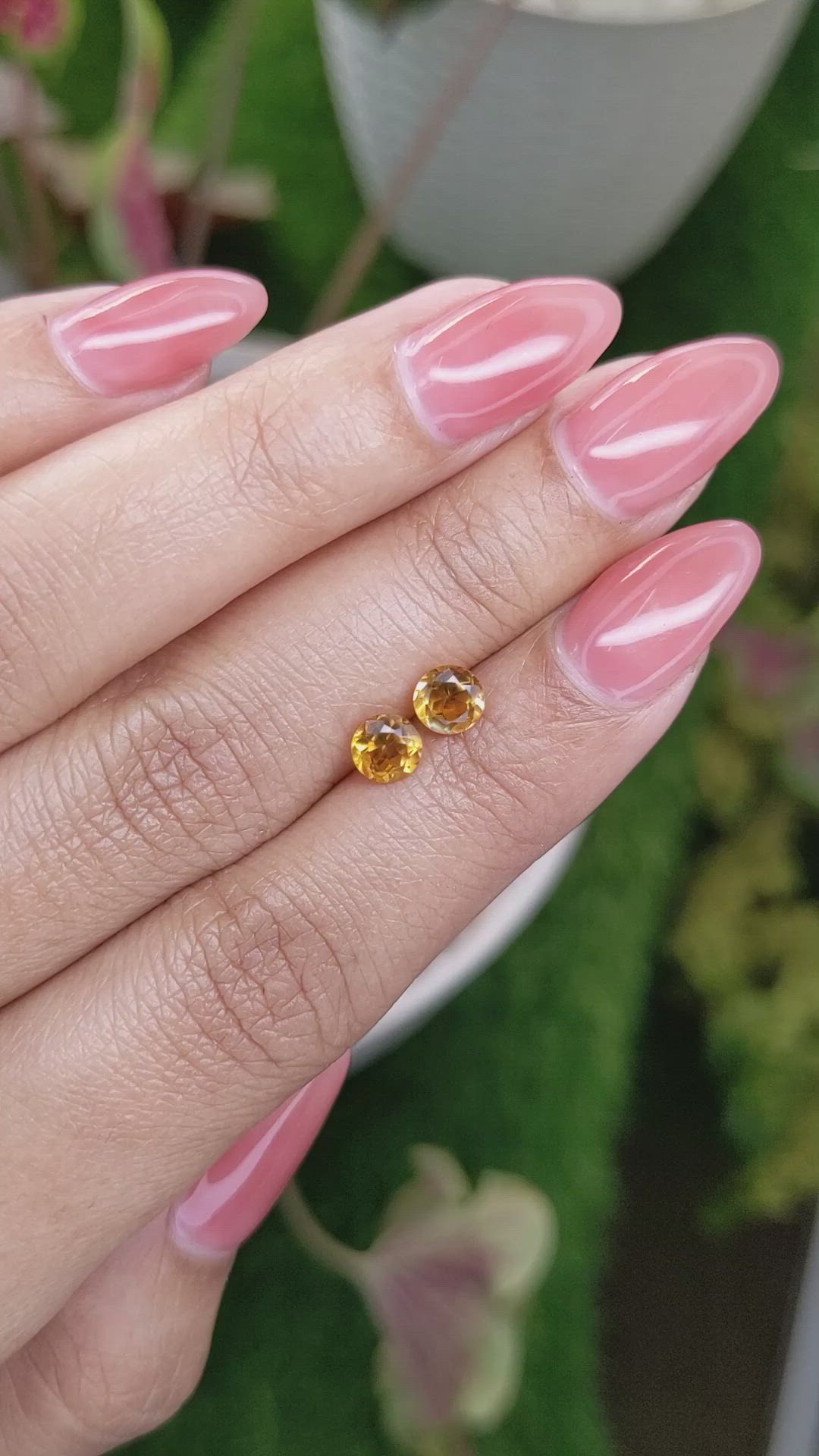 0.92 Ct.Tw.Total Carat Weight Madeira Citrine Pair from Brazil Size Video