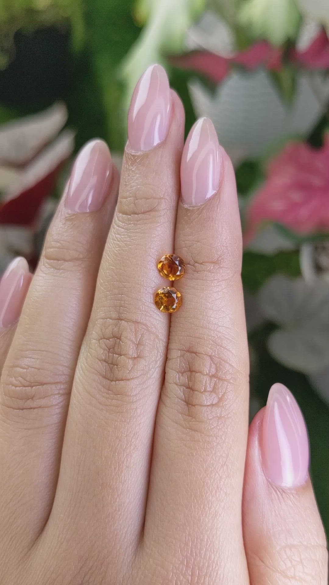 0.91&nbsp;Ct.Tw.Total Carat Weight Madeira Citrine Pair from Brazil Size Video