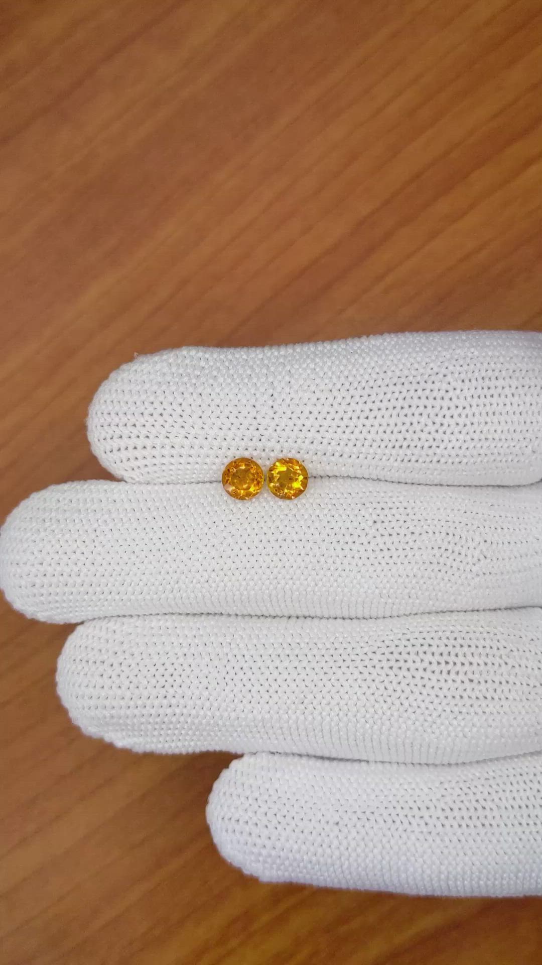 0.91&nbsp;Ct.Tw.Total Carat Weight Madeira Citrine Pair from Brazil Size Video