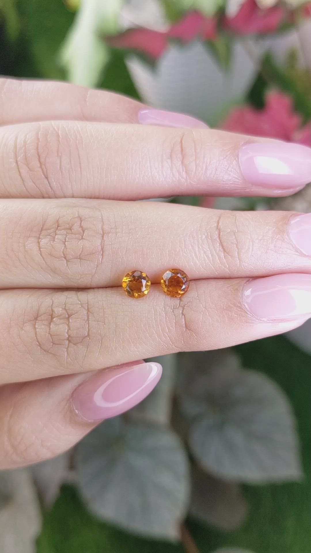 0.91&nbsp;Ct.Tw.Total Carat Weight Madeira Citrine Pair from Brazil Size Video