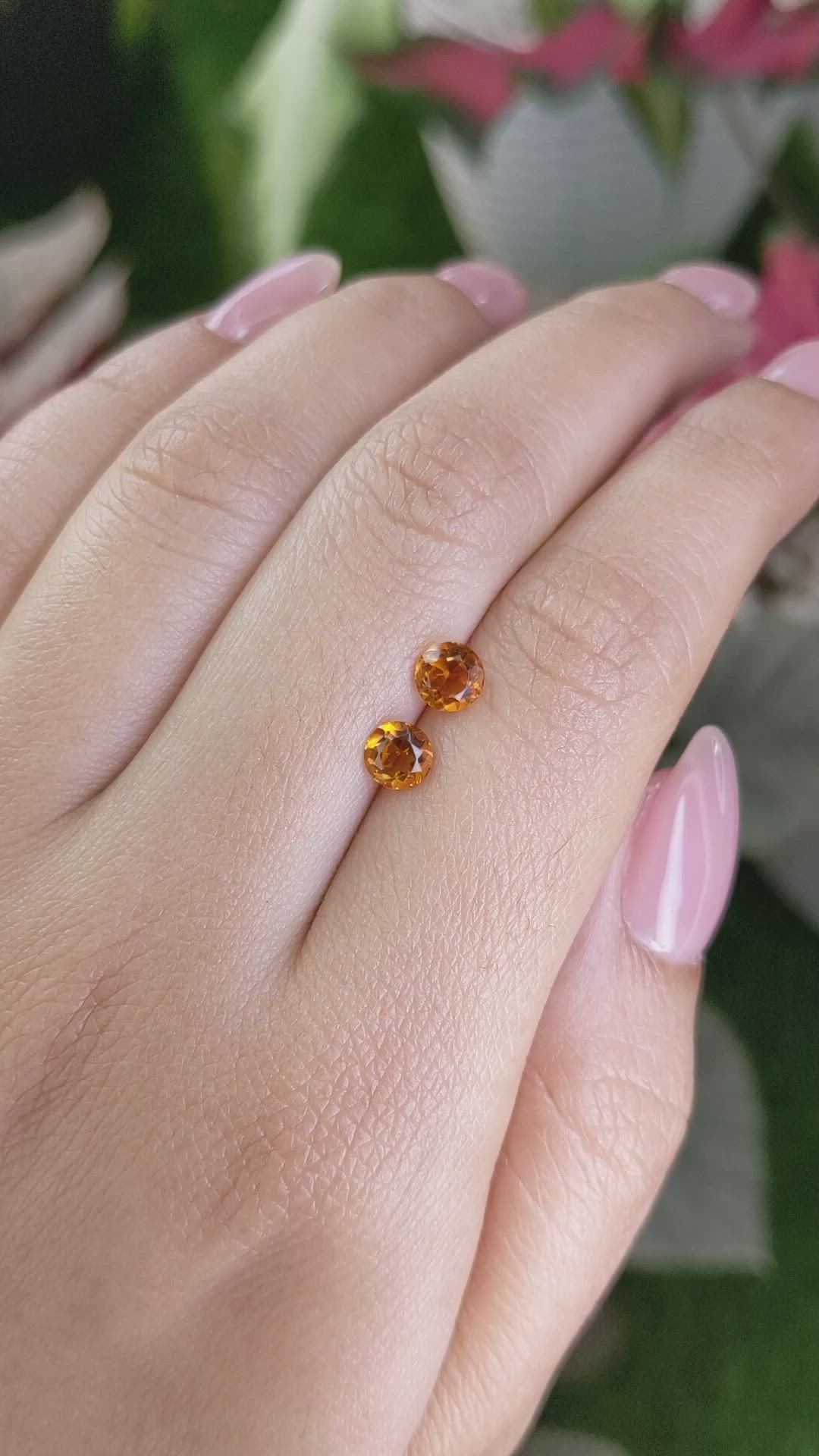 0.91&nbsp;Ct.Tw.Total Carat Weight Madeira Citrine Pair from Brazil Size Video