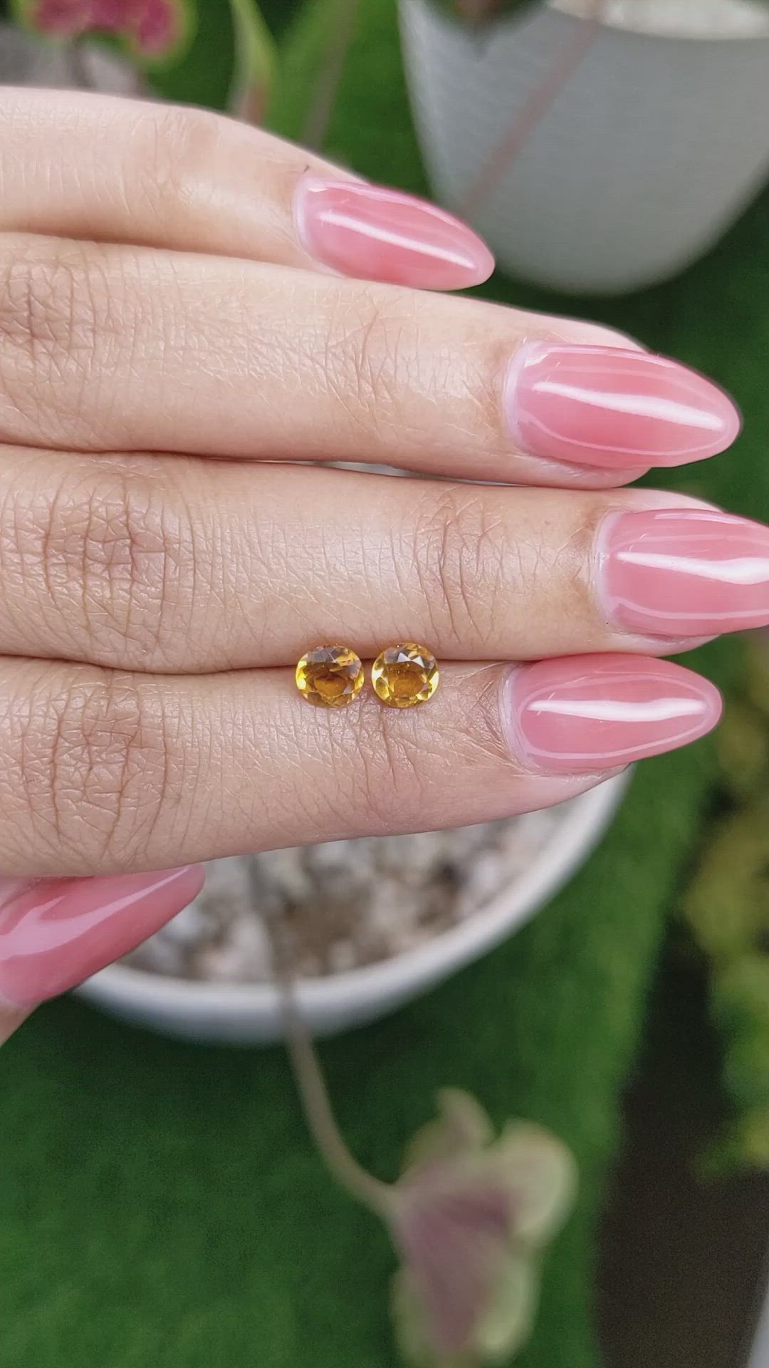 0.91 Ct.Tw.Total Carat Weight Madeira Citrine Pair from Brazil Size Video