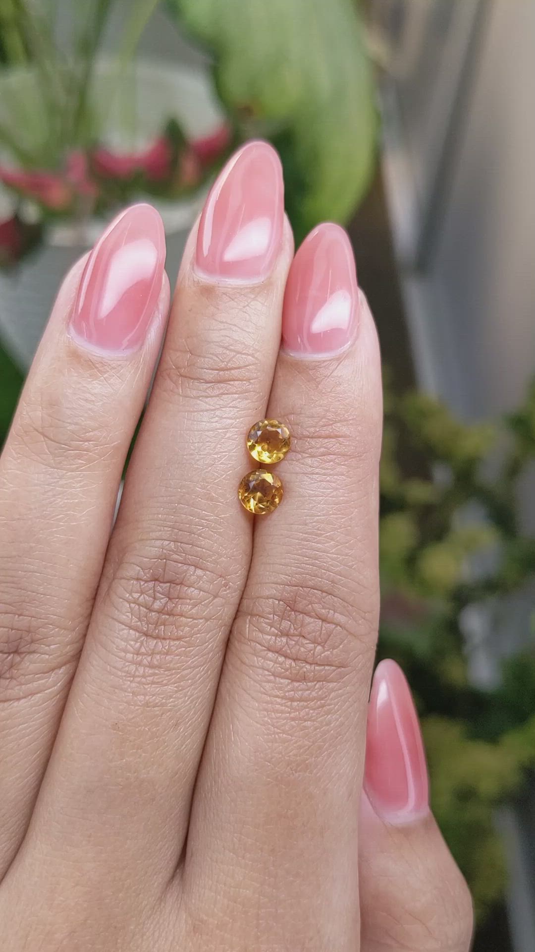 0.91 Ct.Tw.Total Carat Weight Madeira Citrine Pair from Brazil Size Video