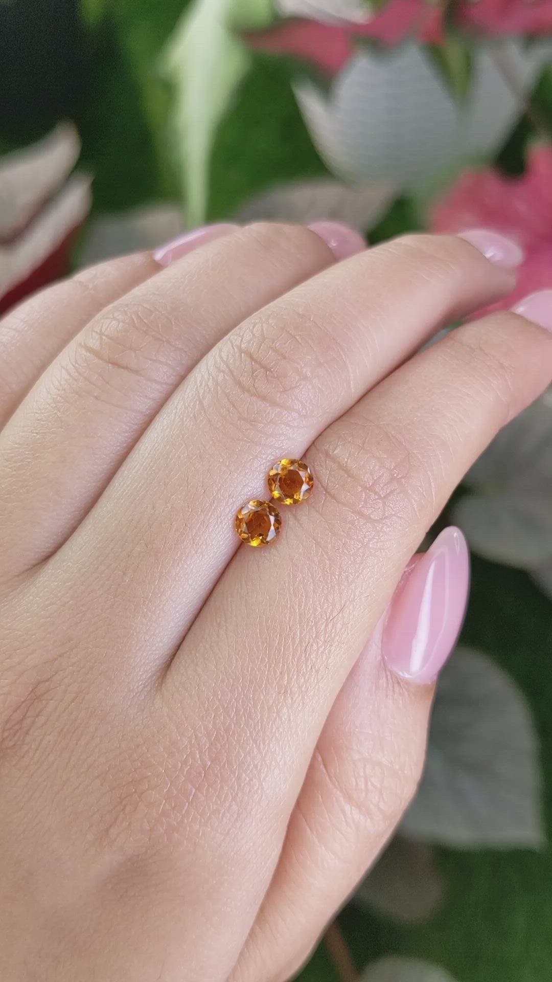 0.84&nbsp;Ct.Tw.Total Carat Weight Yellowish Orange Madeira Citrine Pair from Brazil Size Video