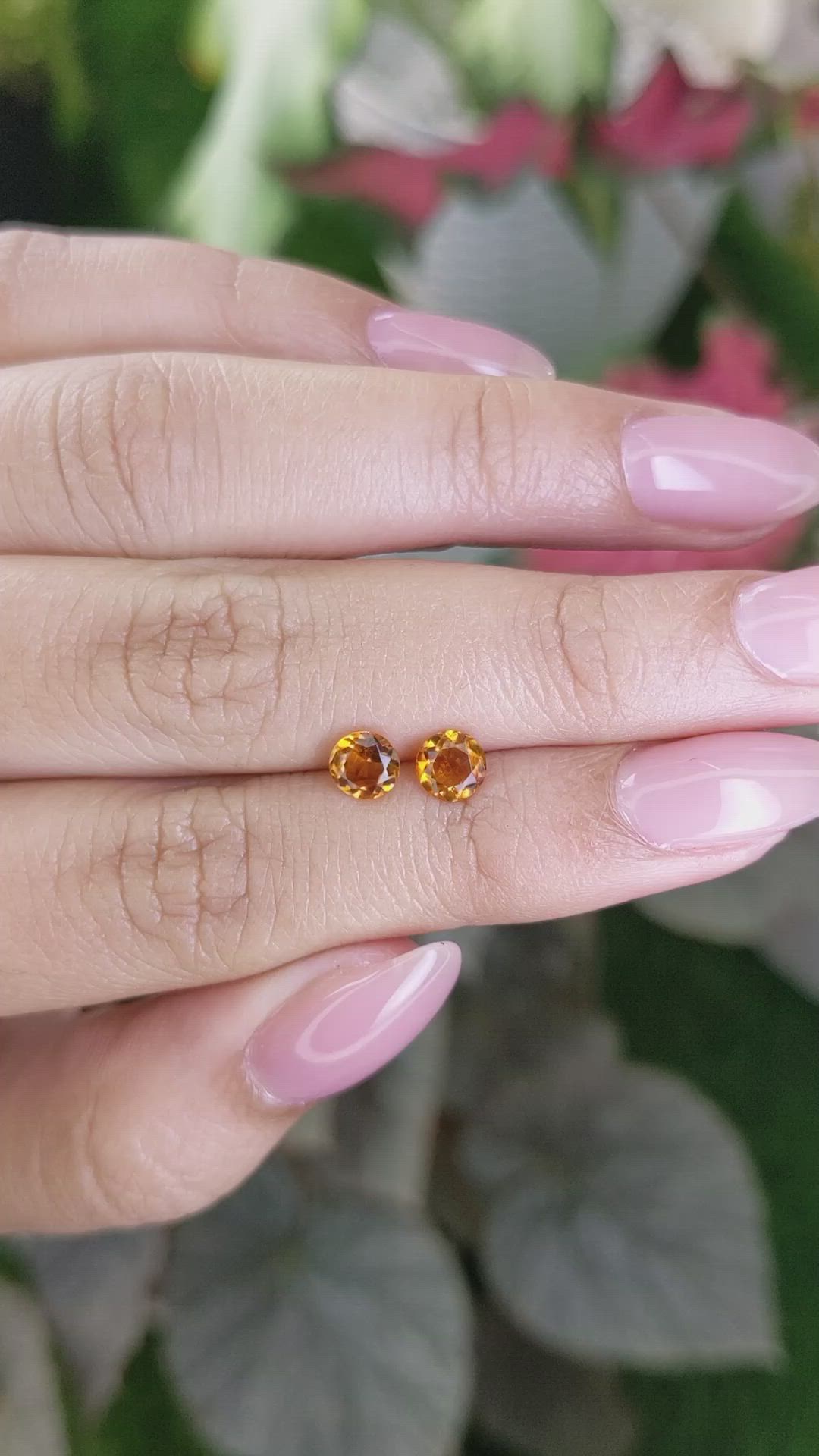 0.84&nbsp;Ct.Tw.Total Carat Weight Yellowish Orange Madeira Citrine Pair from Brazil Size Video