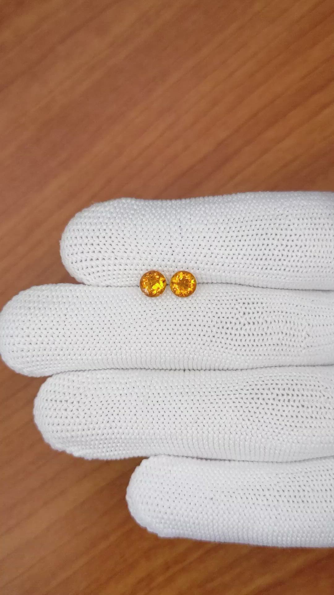 0.92&nbsp;Ct.Tw.Total Carat Weight Madeira Citrine Pair from Brazil Size Video
