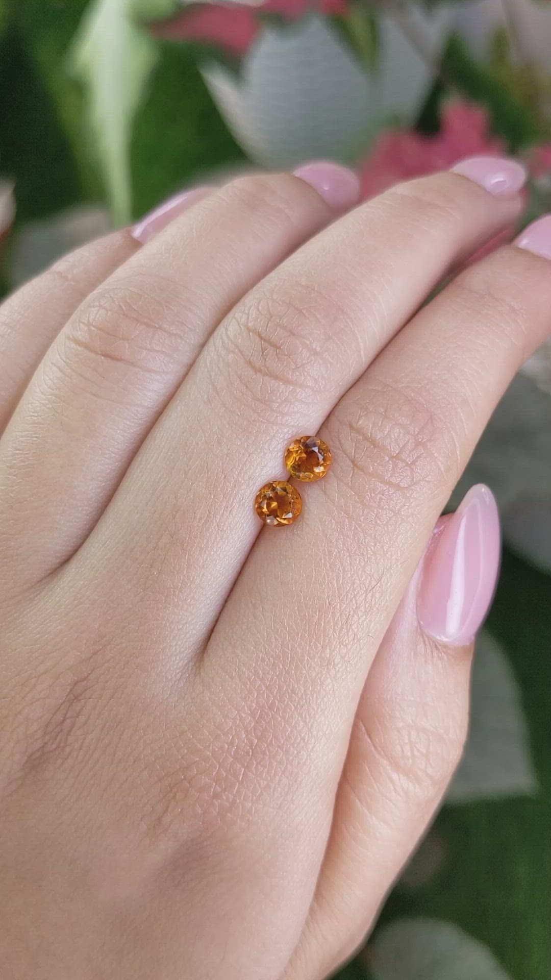 0.92&nbsp;Ct.Tw.Total Carat Weight Madeira Citrine Pair from Brazil Size Video