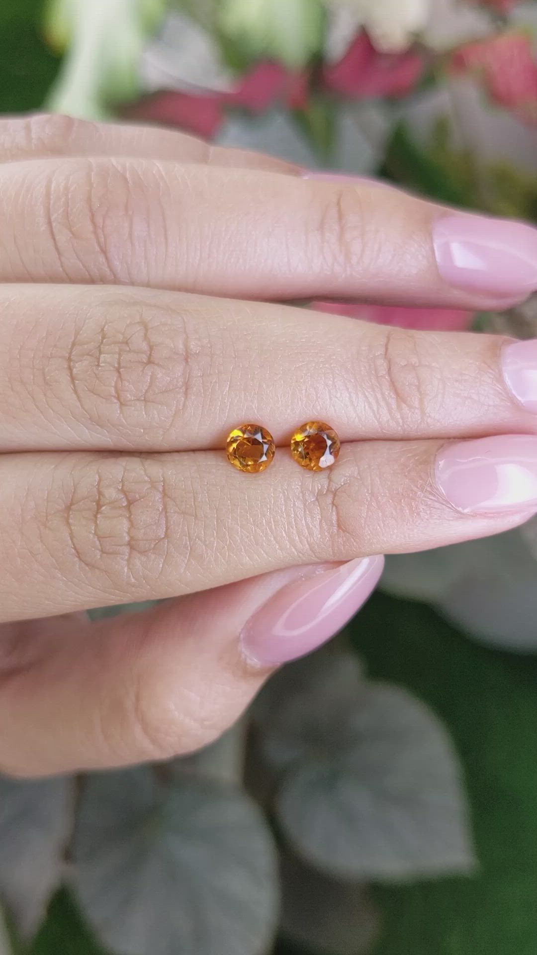 0.92&nbsp;Ct.Tw.Total Carat Weight Madeira Citrine Pair from Brazil Size Video