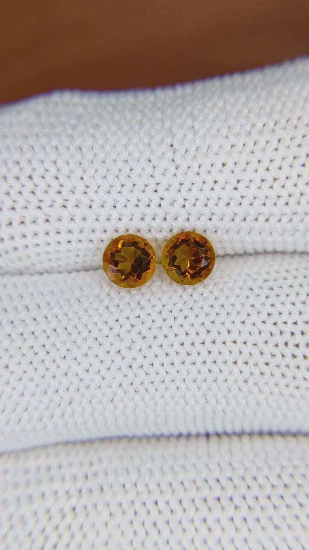0.94&nbsp;Ct.Tw.Total Carat Weight Orange Madeira Citrine Pair from Brazil Size Video