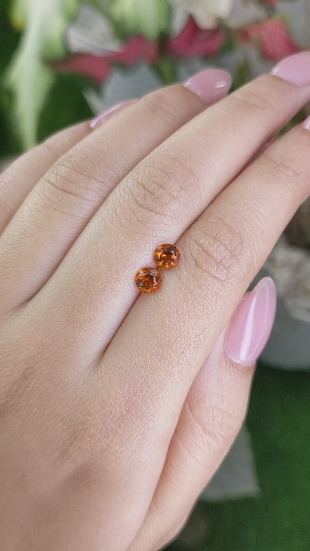 0.94&nbsp;Ct.Tw.Total Carat Weight Orange Madeira Citrine Pair from Brazil Size Video