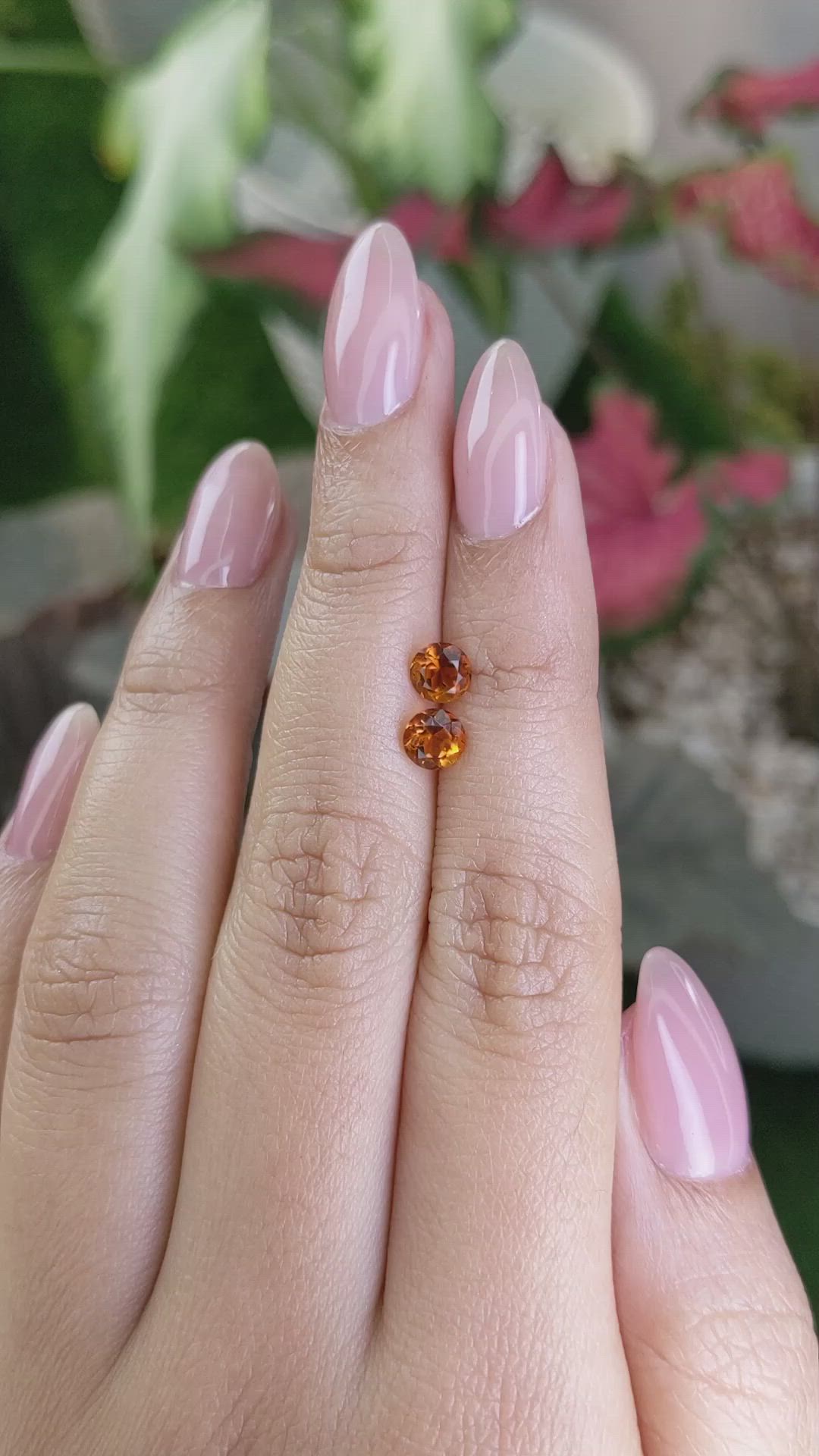 0.94&nbsp;Ct.Tw.Total Carat Weight Orange Madeira Citrine Pair from Brazil Size Video