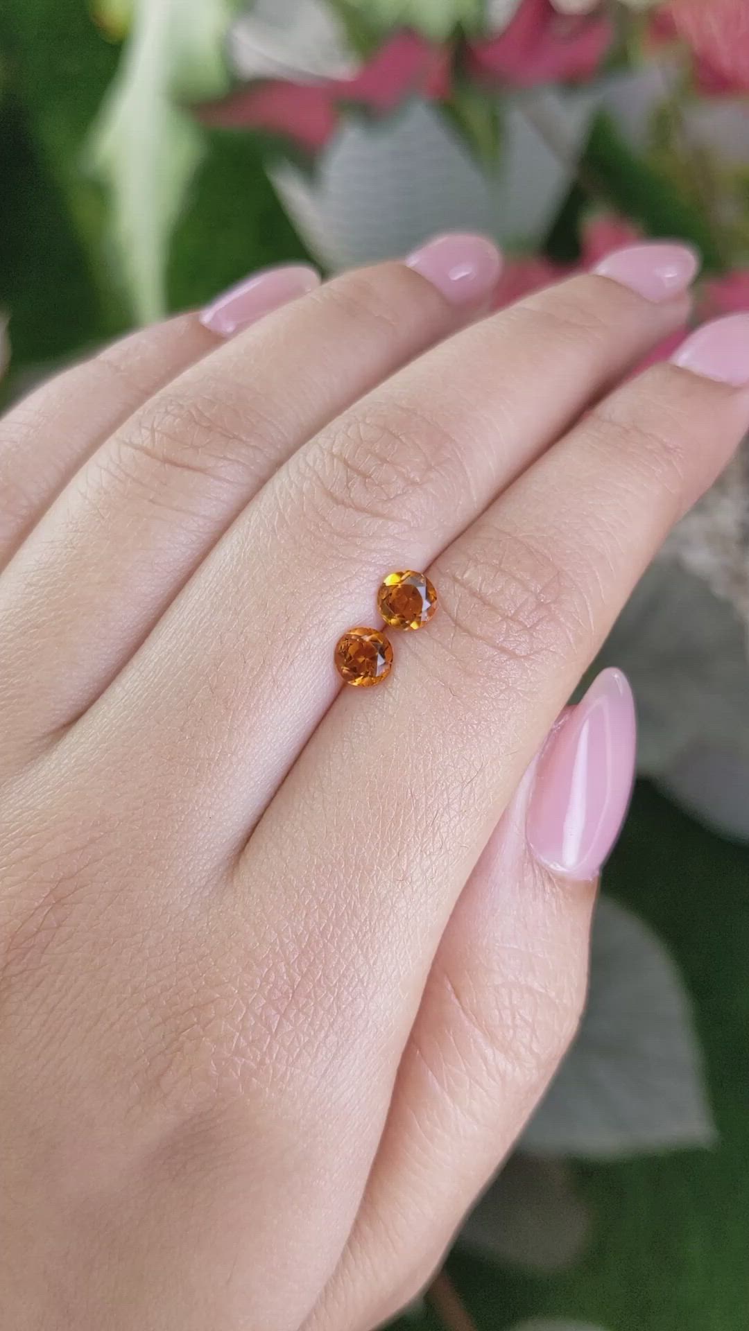 0.89 Ct.Tw.Total Carat Weight Madeira Citrine Pair from Brazil Size Video