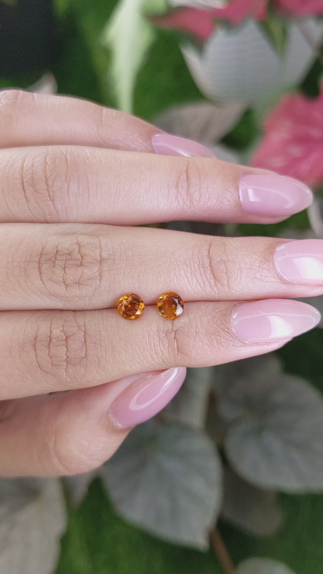 0.89 Ct.Tw.Total Carat Weight Madeira Citrine Pair from Brazil Size Video