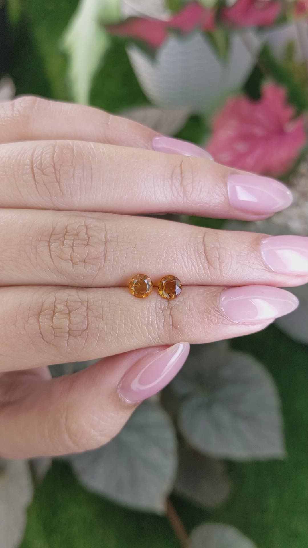 0.92&nbsp;Ct.Tw.Total Carat Weight Orange Madeira Citrine Pair from Brazil Size Video